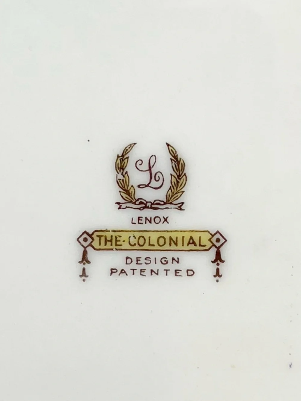 Vintage Lenox The Colonial Oval Serving Platter Bone China Plate Cream Gold EUC